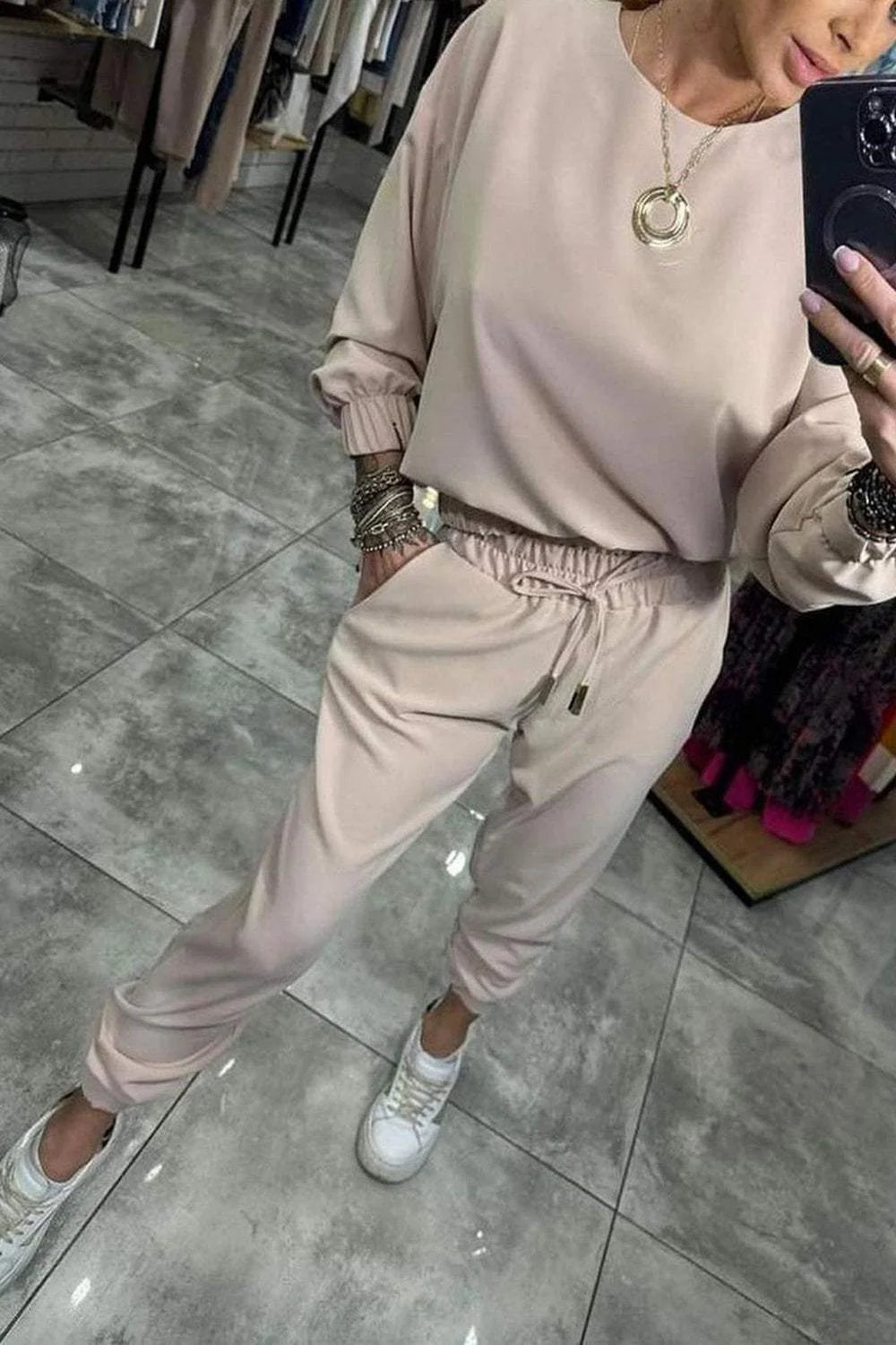 Ensemble Deux Pièces pour Femme - Chemise et Pantalon Uni Élégant