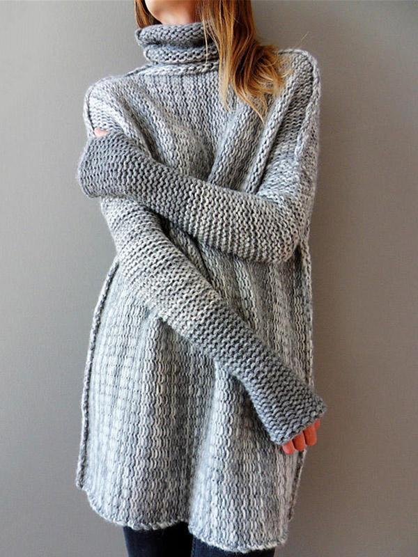 Pull Femme Col Haut Tricoté - Mode et Confort
