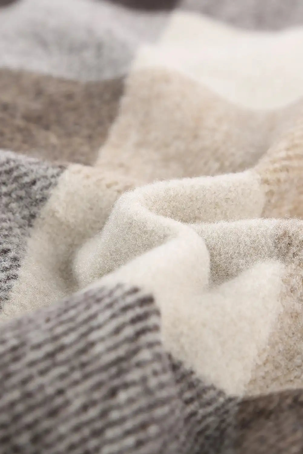Veste à Carreaux en Bloque de Couleurs Kaki pour un Style d'Hiver Sans Effort