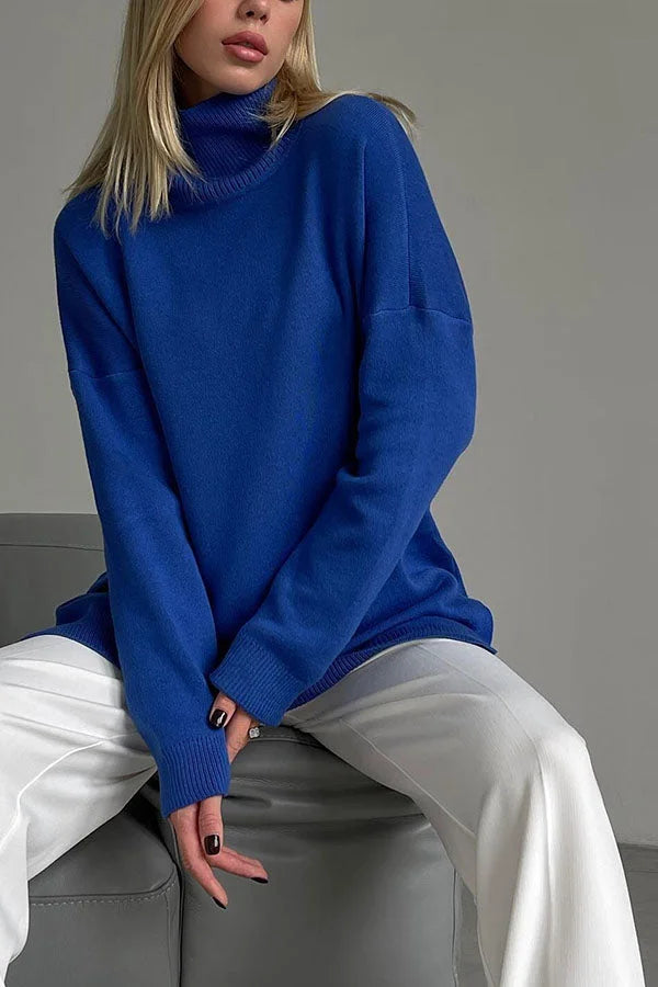 Pull à Col Roulé Tricoté Lâche – Confortable et Doux pour l'Hiver