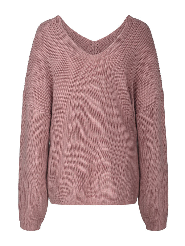 Pull élégant à col rond et coupe ample