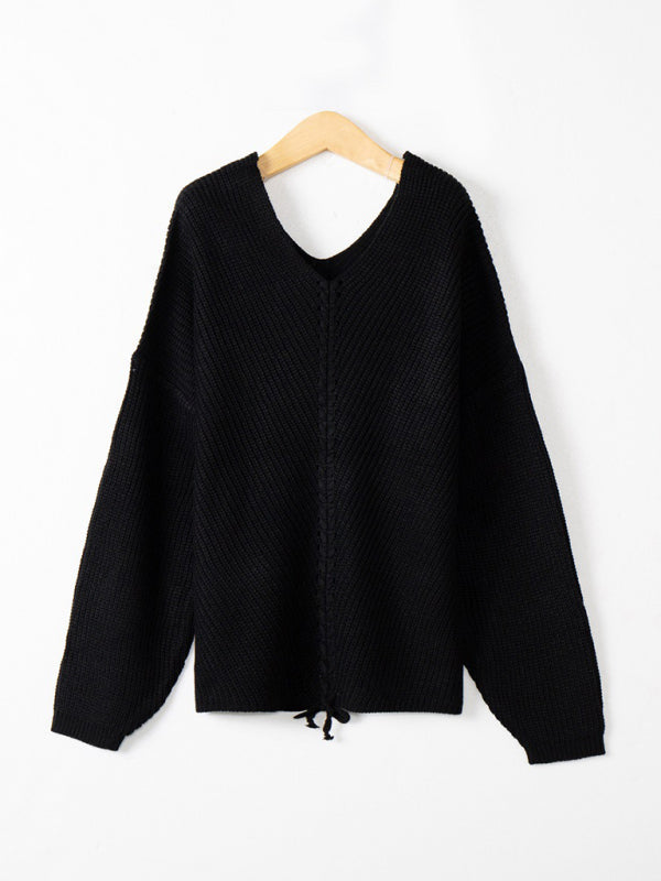 Pull élégant à col rond et coupe ample