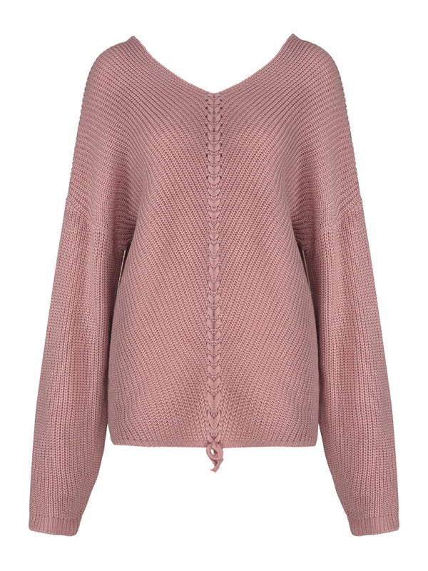 Pull élégant à col rond et coupe ample