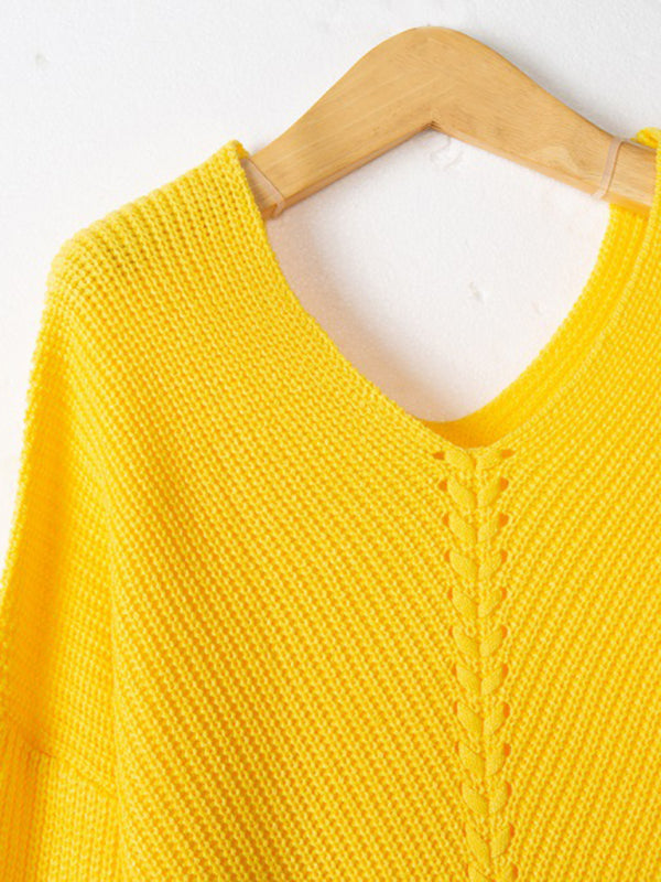 Pull élégant à col rond et coupe ample