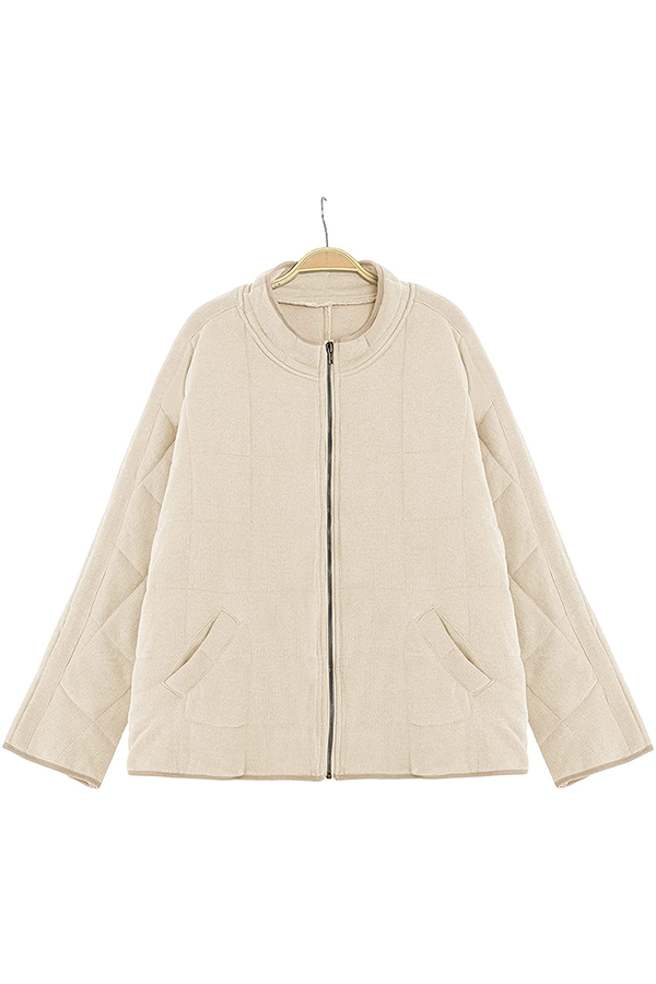 Veste Décontractée à Poches et Zip, Col Mao, Parfaite pour Tous les Jours