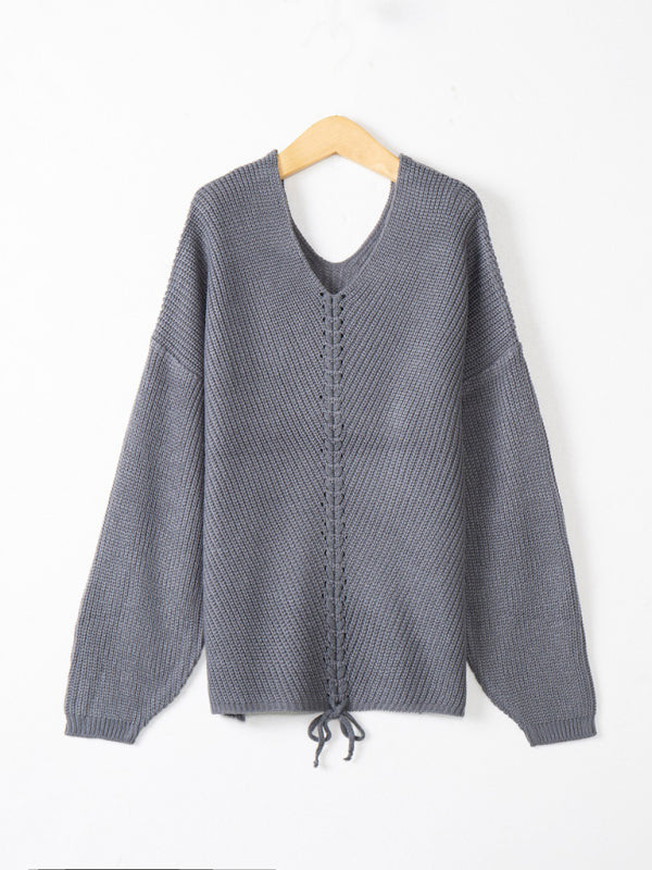 Pull élégant à col rond et coupe ample