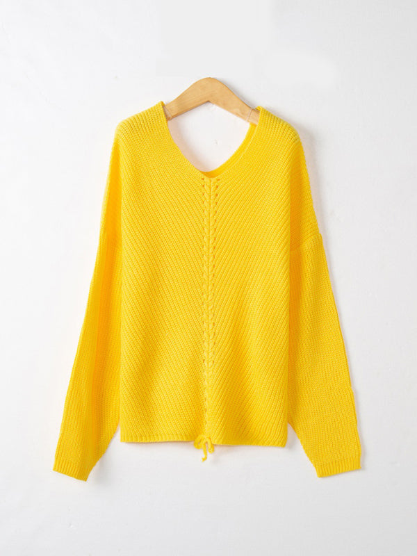 Pull élégant à col rond et coupe ample