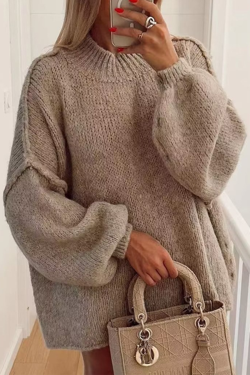 "Pull Casual Uni à Col Rond pour un Port Quotidien "