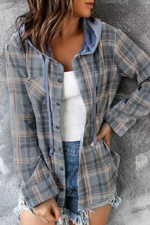 Chemise boutonnée élégante avec motif à carreaux