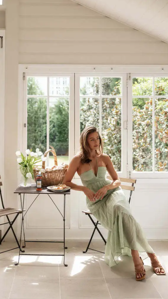 Gina - Robe d'été bohème en mousseline de soie à bretelles