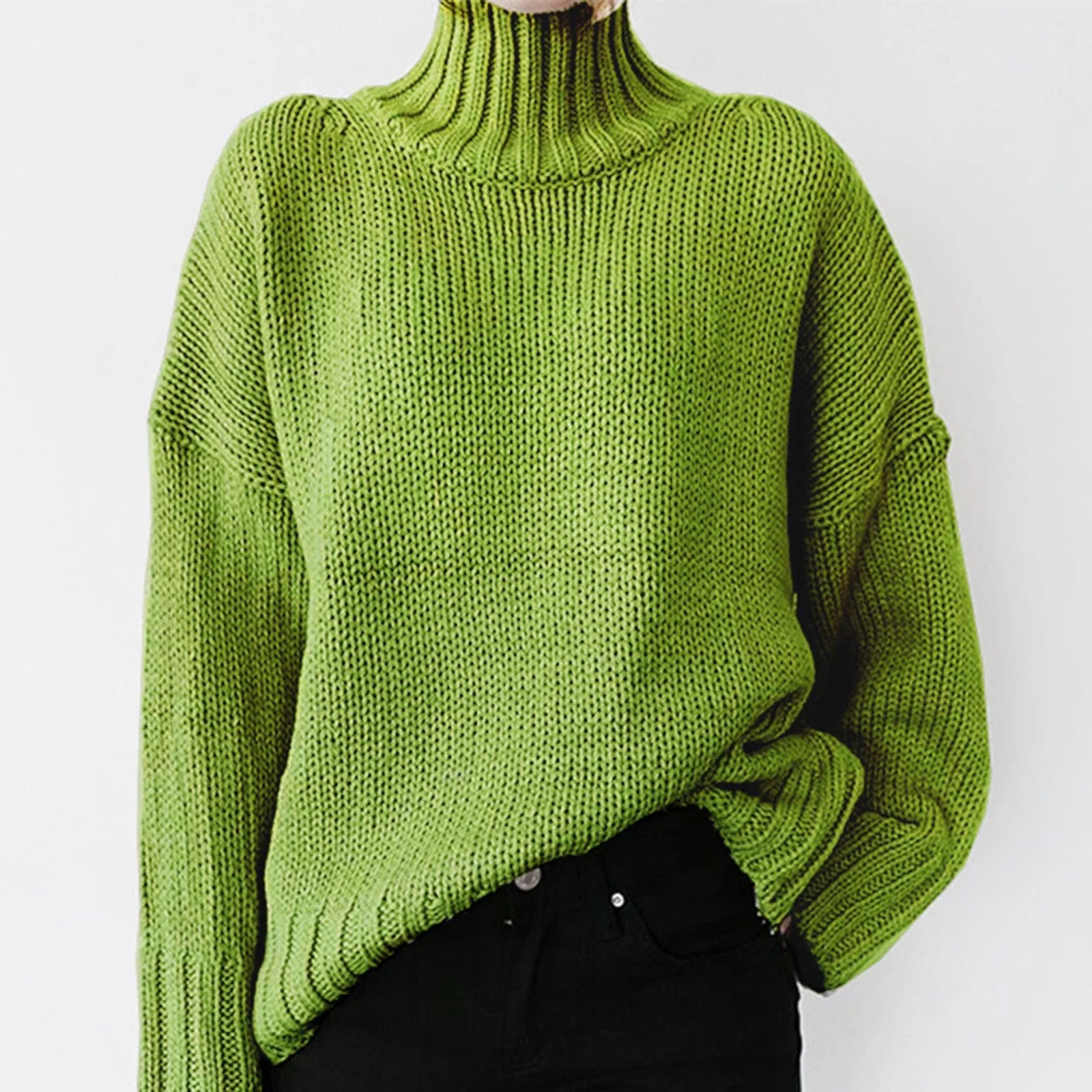 Pull Turtleneck Chic pour Femme avec Manches Longues Confortables