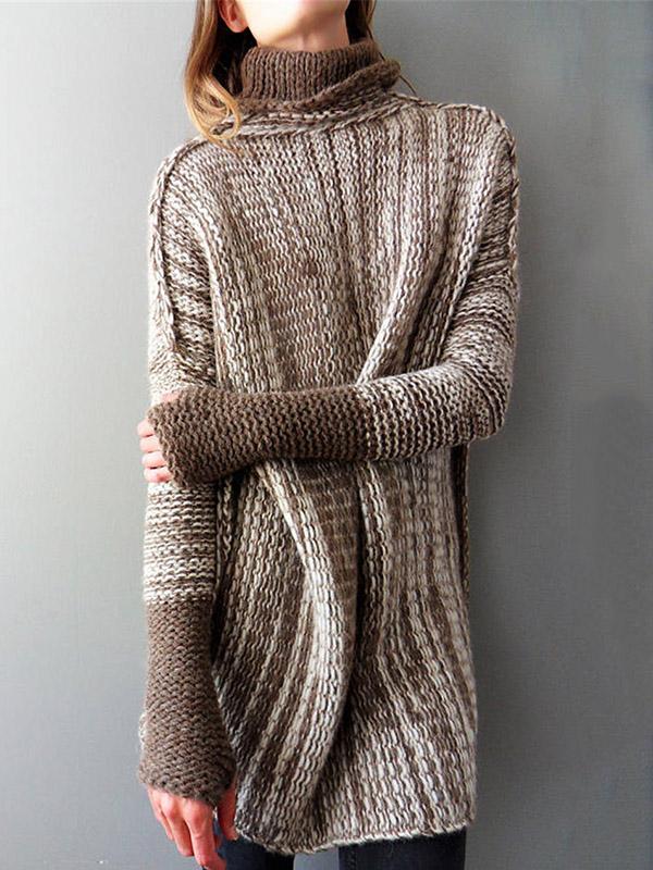 Pull Femme Col Haut Tricoté - Mode et Confort