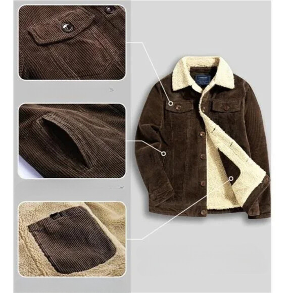 Veste Trucker Doublée pour Homme - Manteau Épais et Chaud pour l'Hiver