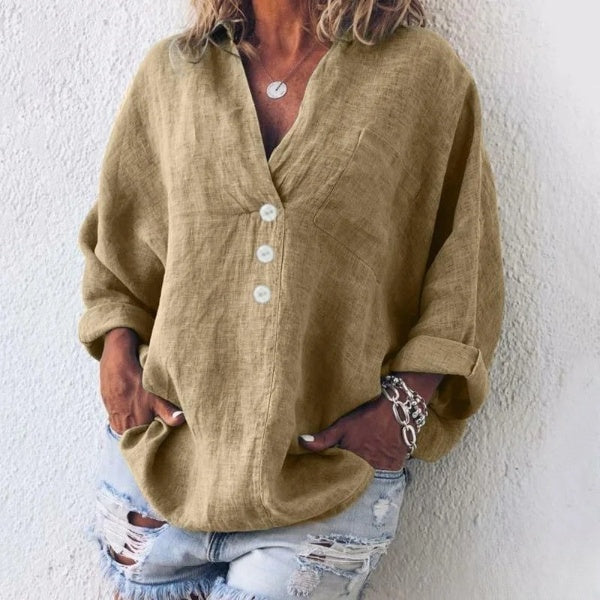 Evelyn - Blouse À Manches Longues Avec Poches