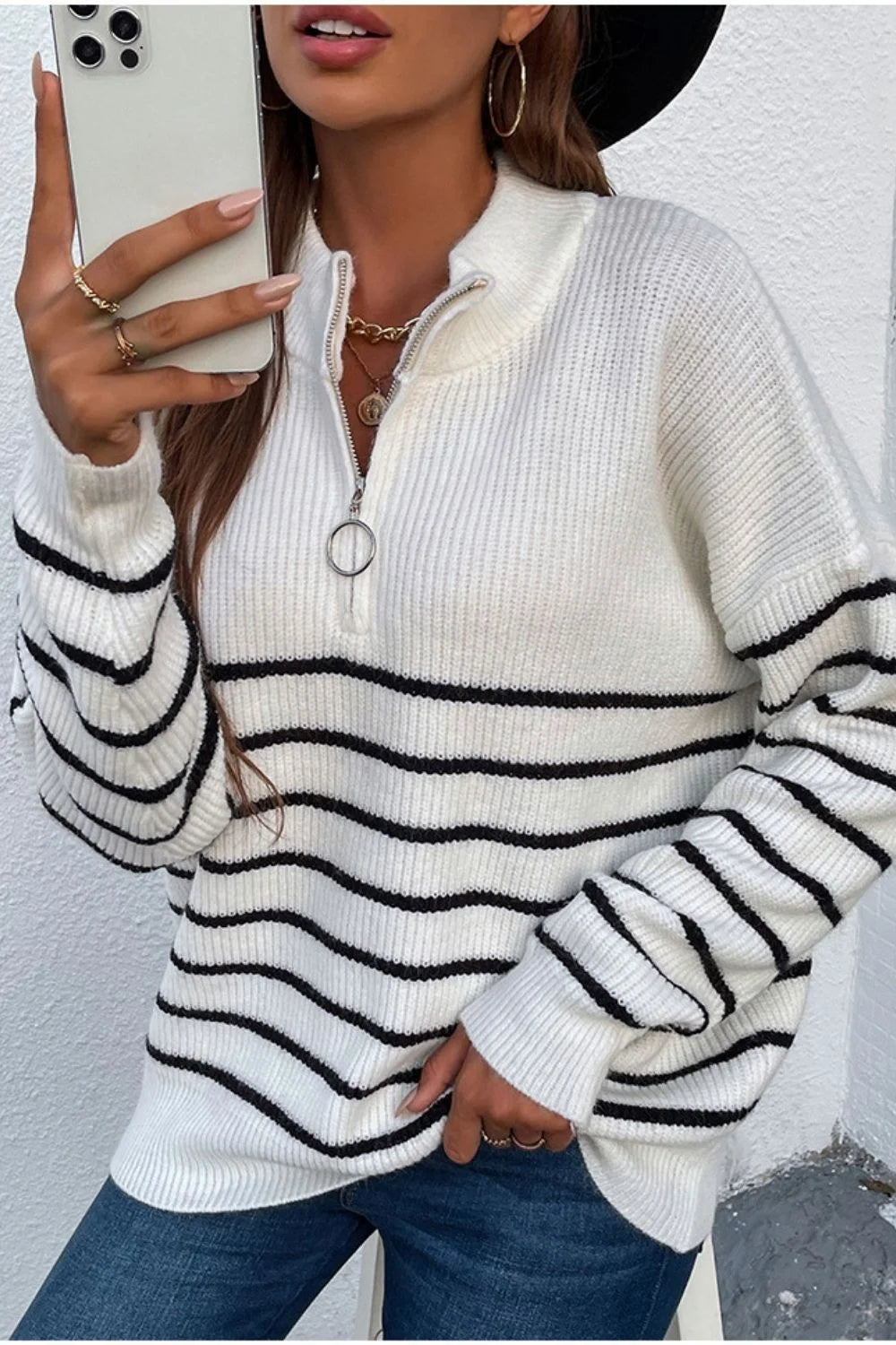 Pull rayé pour femme - Tendance automne