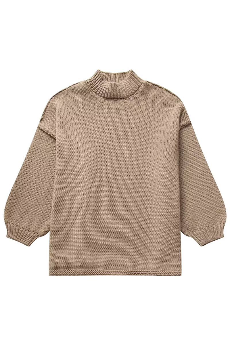 "Pull Casual Uni à Col Rond pour un Port Quotidien "