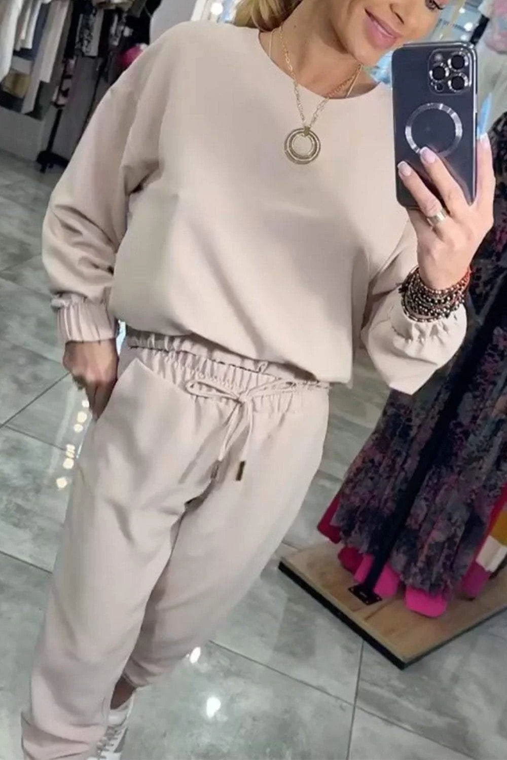 Ensemble Deux Pièces pour Femme - Chemise et Pantalon Uni Élégant