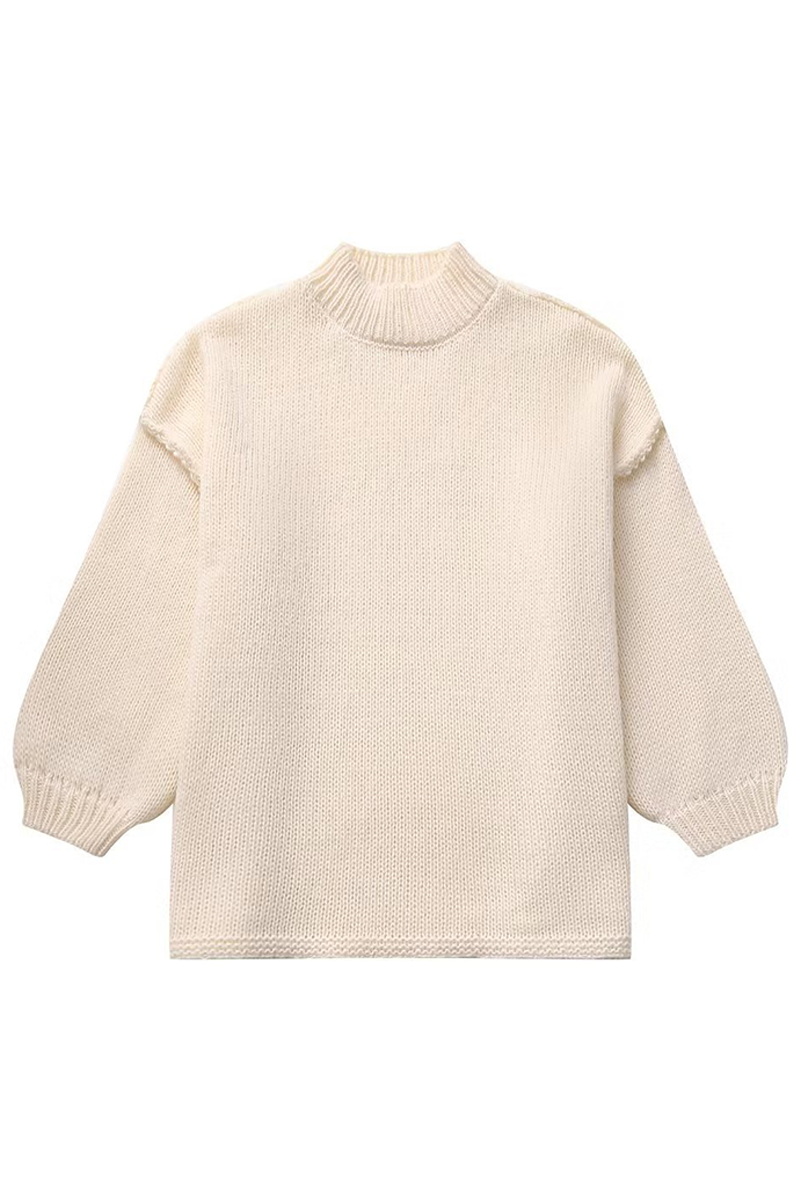 "Pull Casual Uni à Col Rond pour un Port Quotidien "