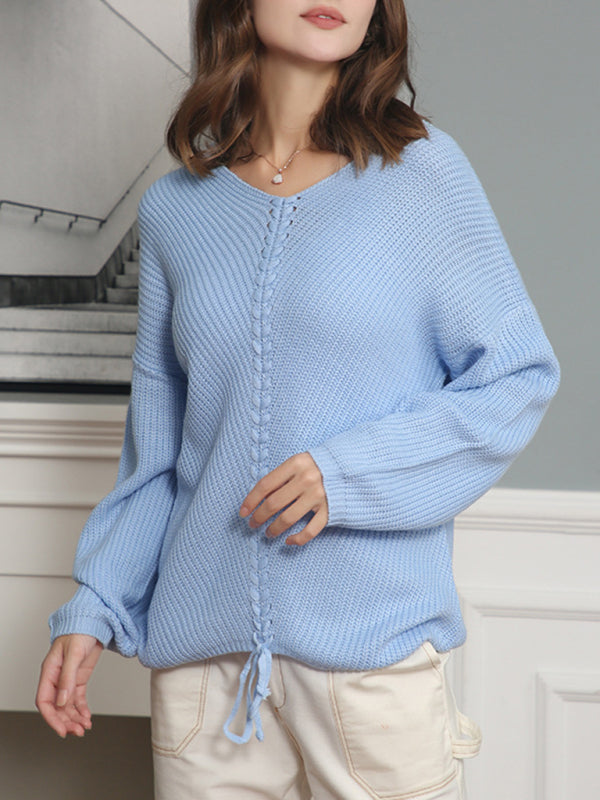 Pull élégant à col rond et coupe ample