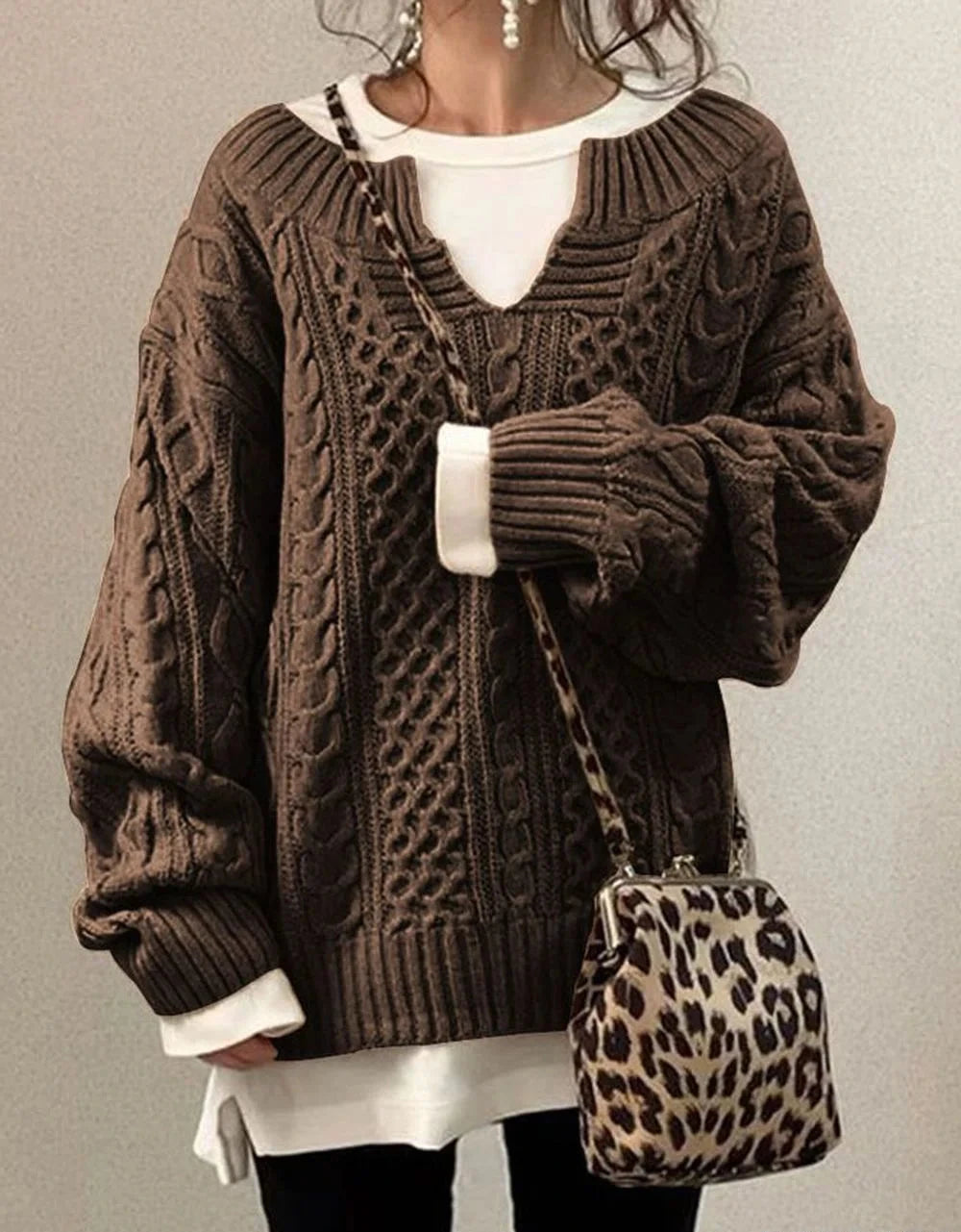 Pull Vintage à Manches Longues – Regarder Intemporel et Élégant