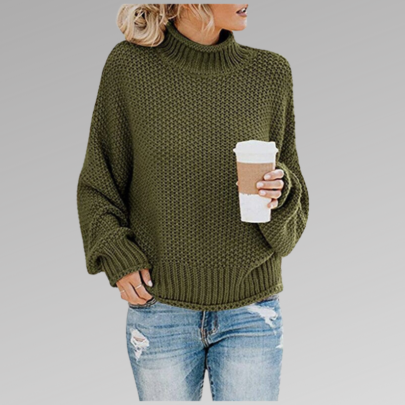 Pull à col roulé tricoté pour femmes élégantes