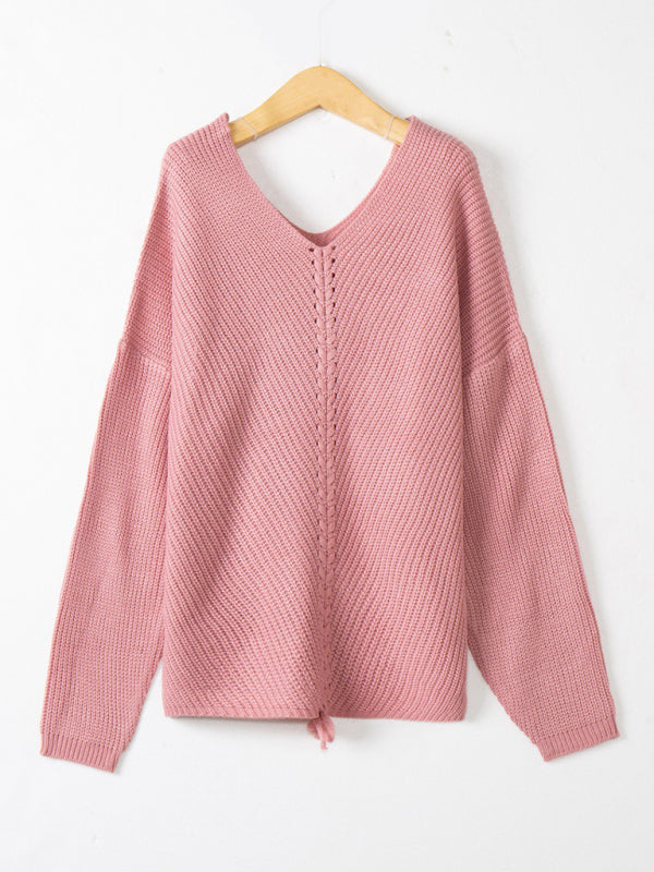 Pull élégant à col rond et coupe ample