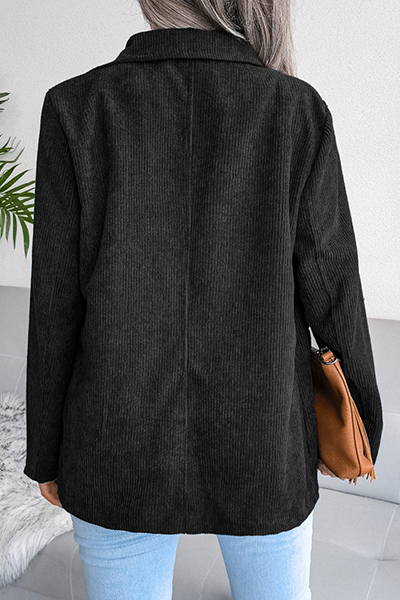 Veste Casual en Couleur Unie avec Boucle et Col Revers pour un Look Chic