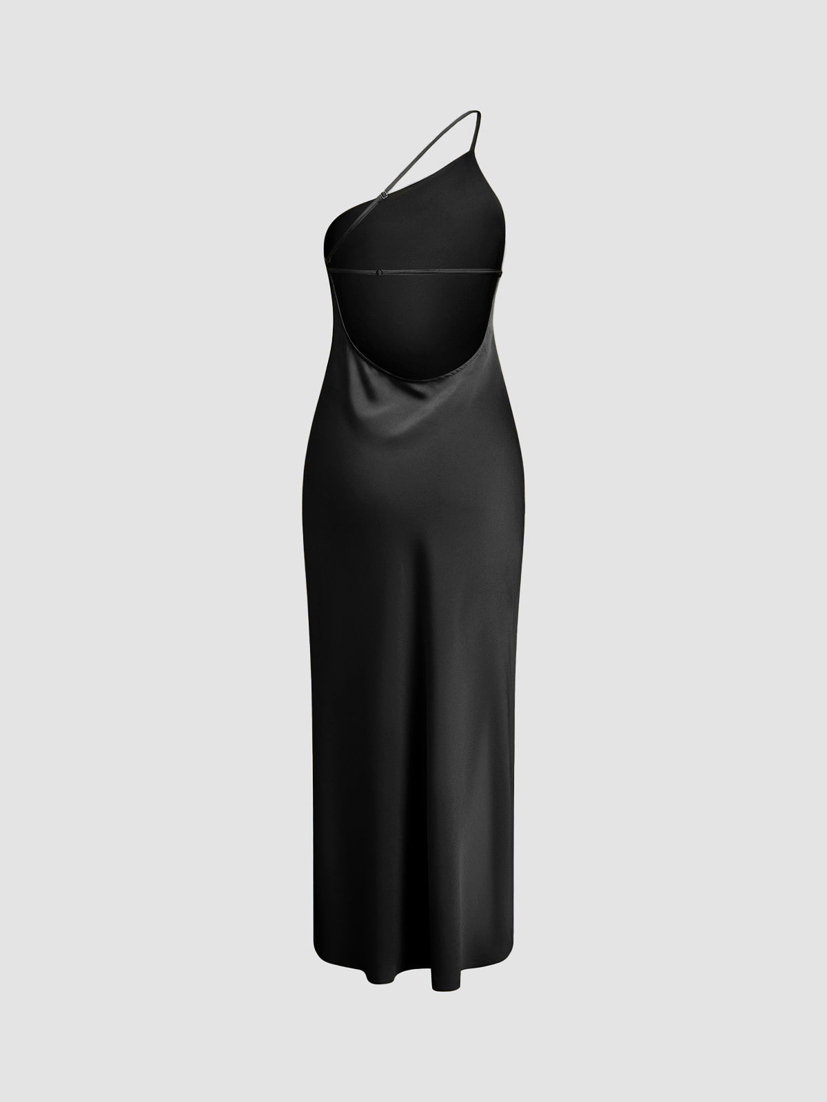 Robe longue élégante avec col halter et fente haute
