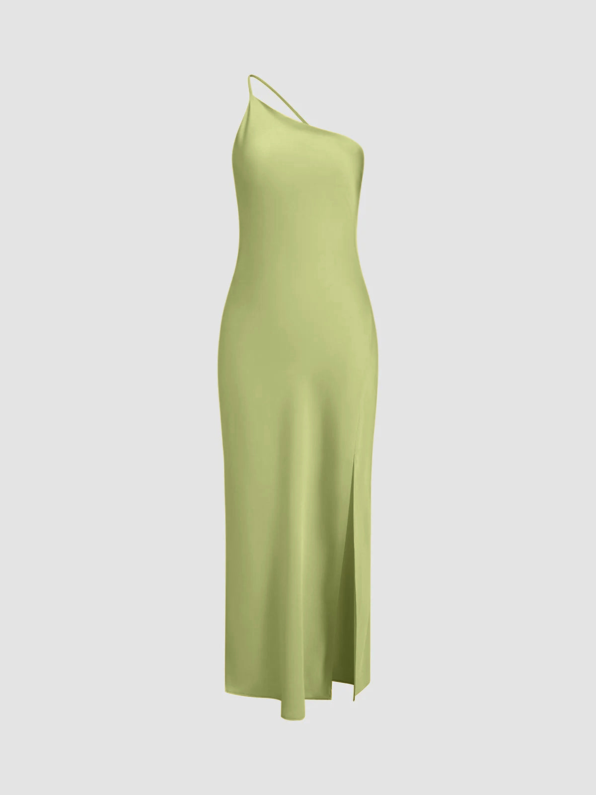 Robe longue élégante avec col halter et fente haute