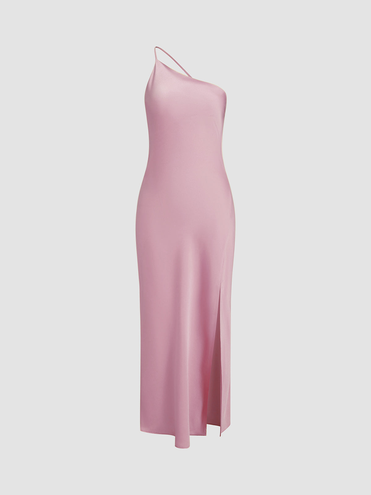 Robe longue élégante avec col halter et fente haute