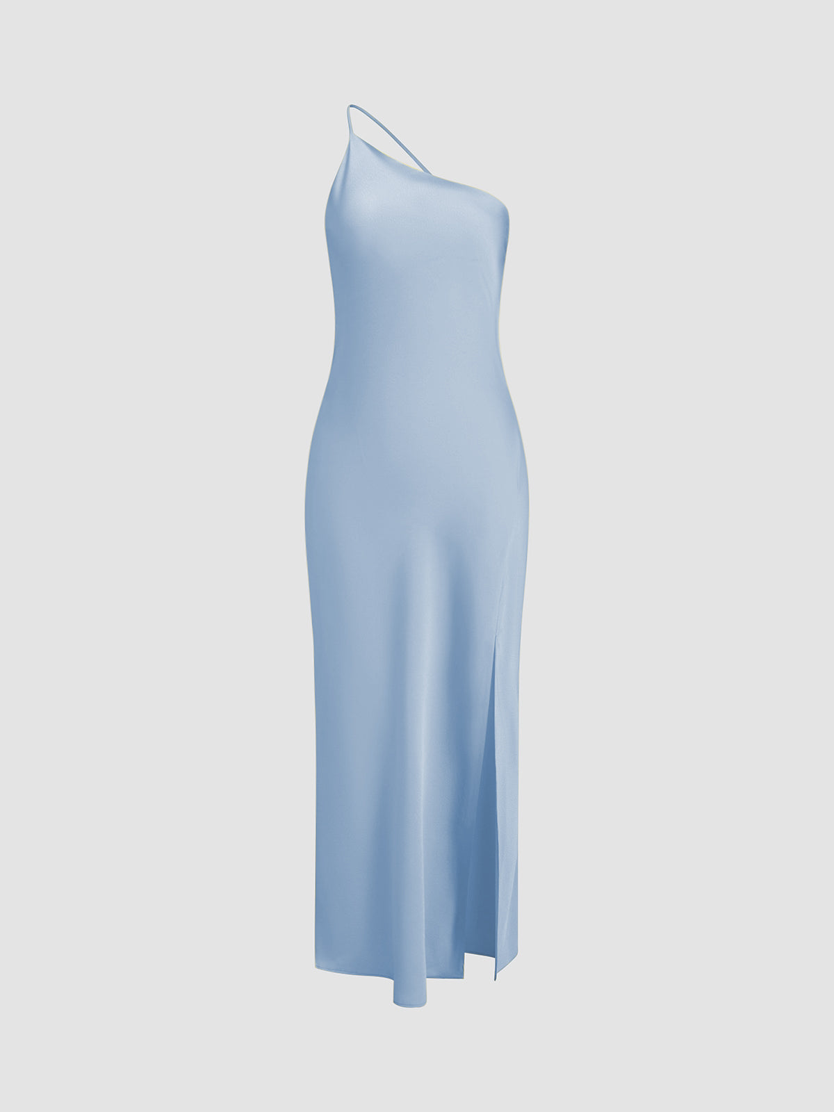 Robe longue élégante avec col halter et fente haute