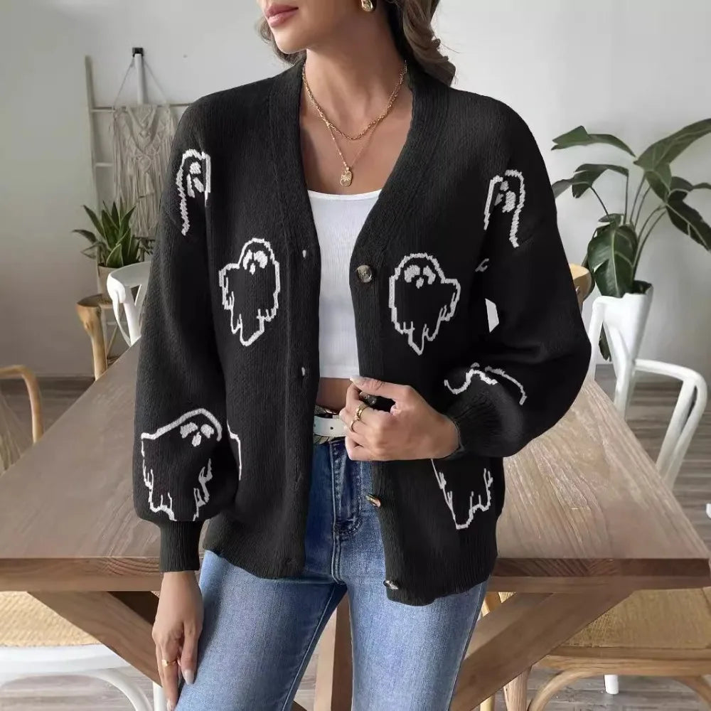 Élégant cardigan noir à boutons : un confort sophistiqué pour tous les jours