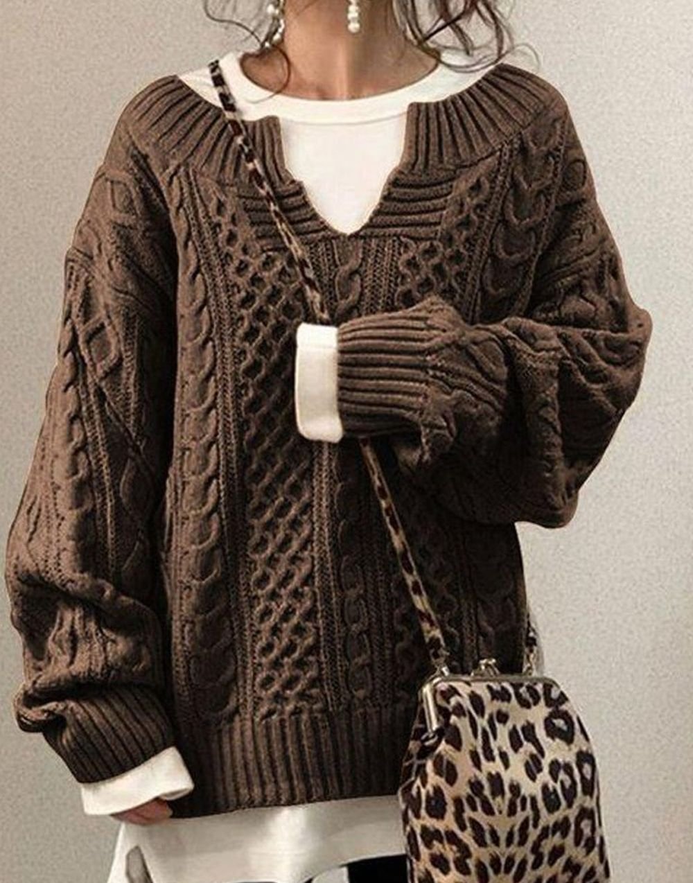 Pull Vintage à Manches Longues – Regarder Intemporel et Élégant