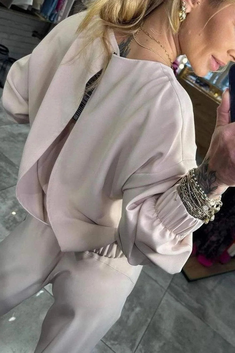 Ensemble Deux Pièces pour Femme - Chemise et Pantalon Uni Élégant