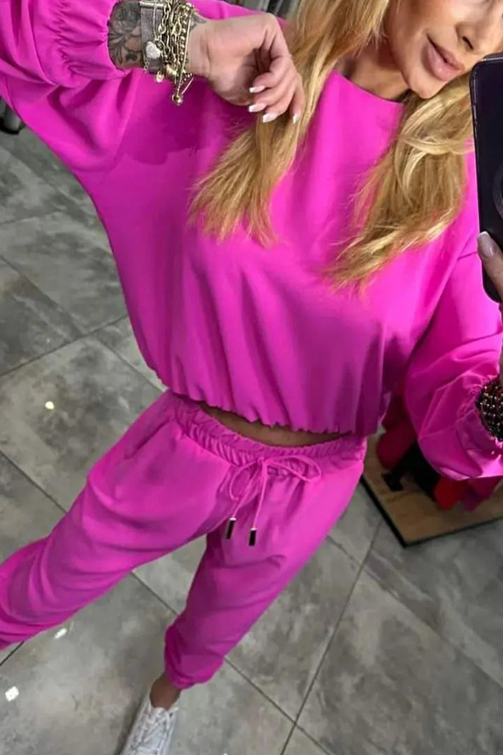Ensemble Deux Pièces pour Femme - Chemise et Pantalon Uni Élégant