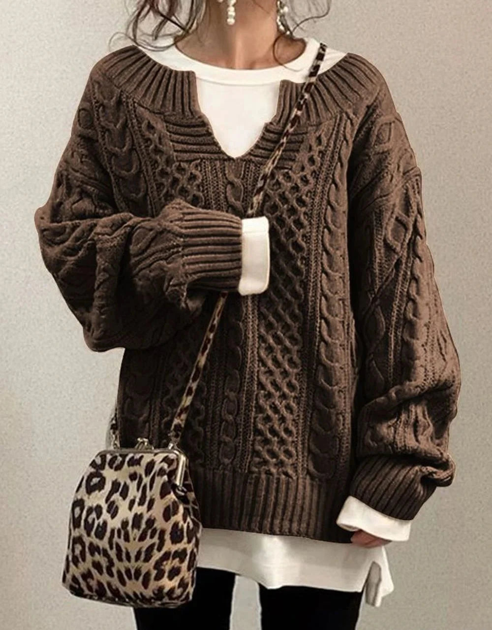 Pull Vintage à Manches Longues – Regarder Intemporel et Élégant