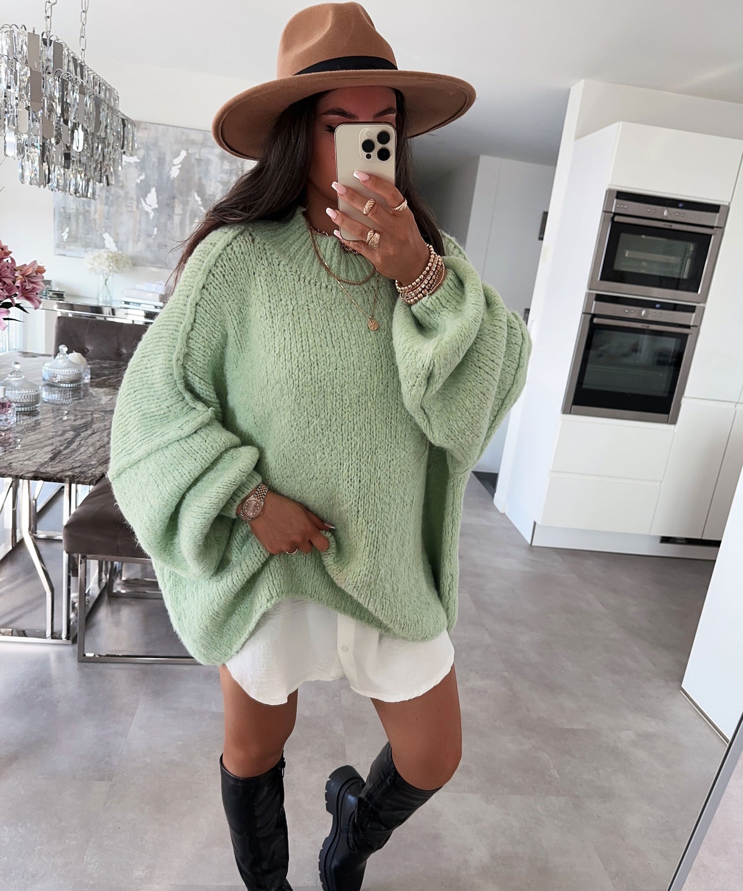 Pull Oversize Écru - Sweater Confortable pour un Style Décontracté