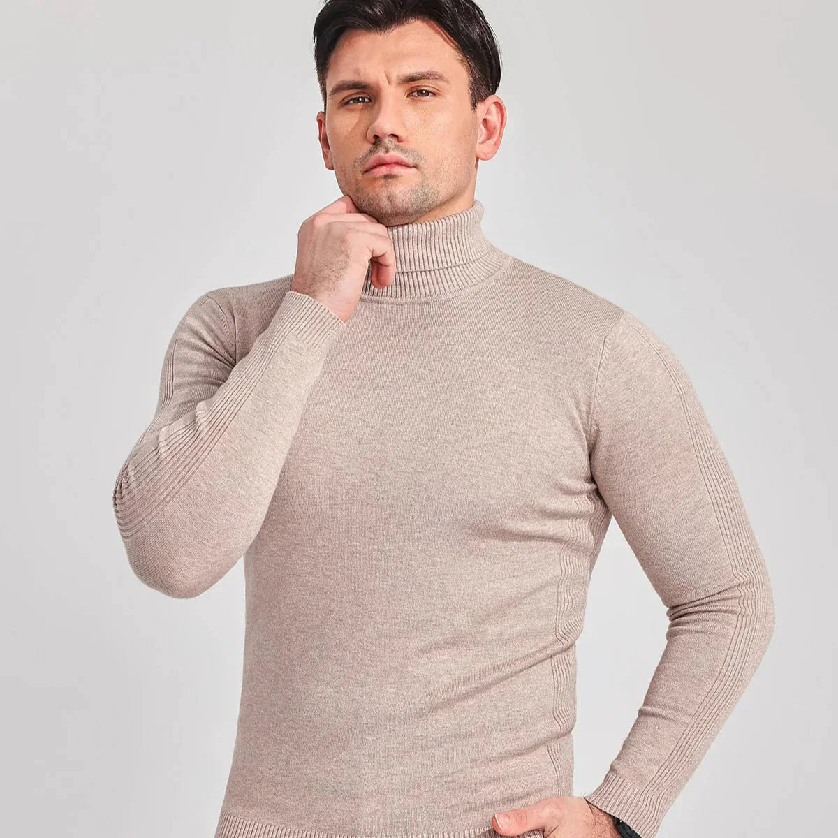Pull Col Roulé Classique et Élégant pour Homme