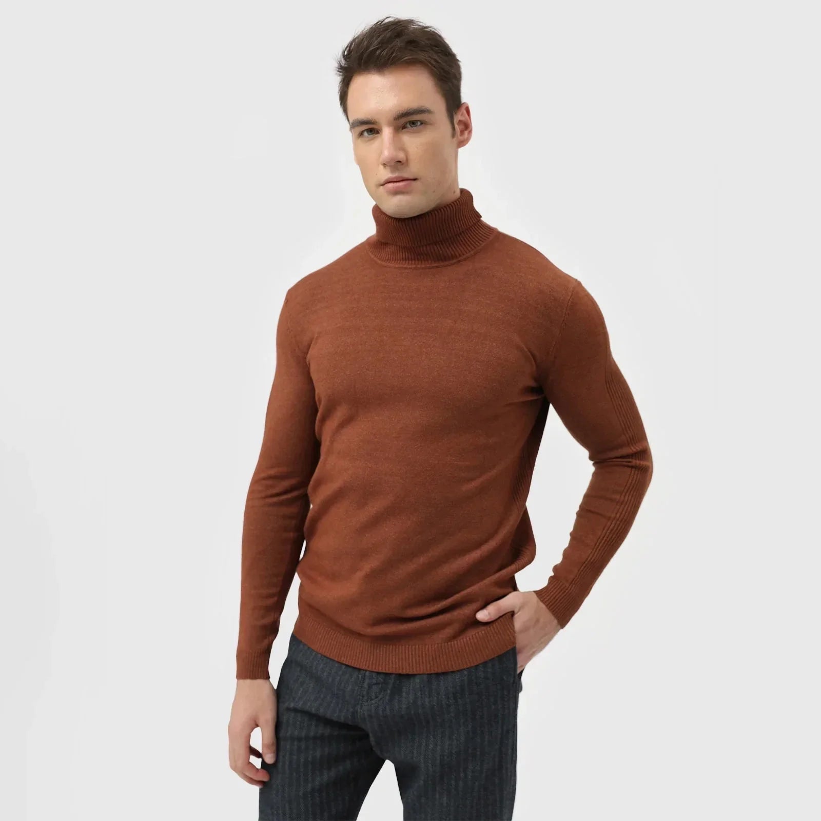 Pull Col Roulé Classique et Élégant pour Homme