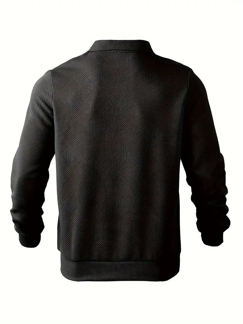 Pull Zippé Vintage pour Homme avec Motifs Géométriques