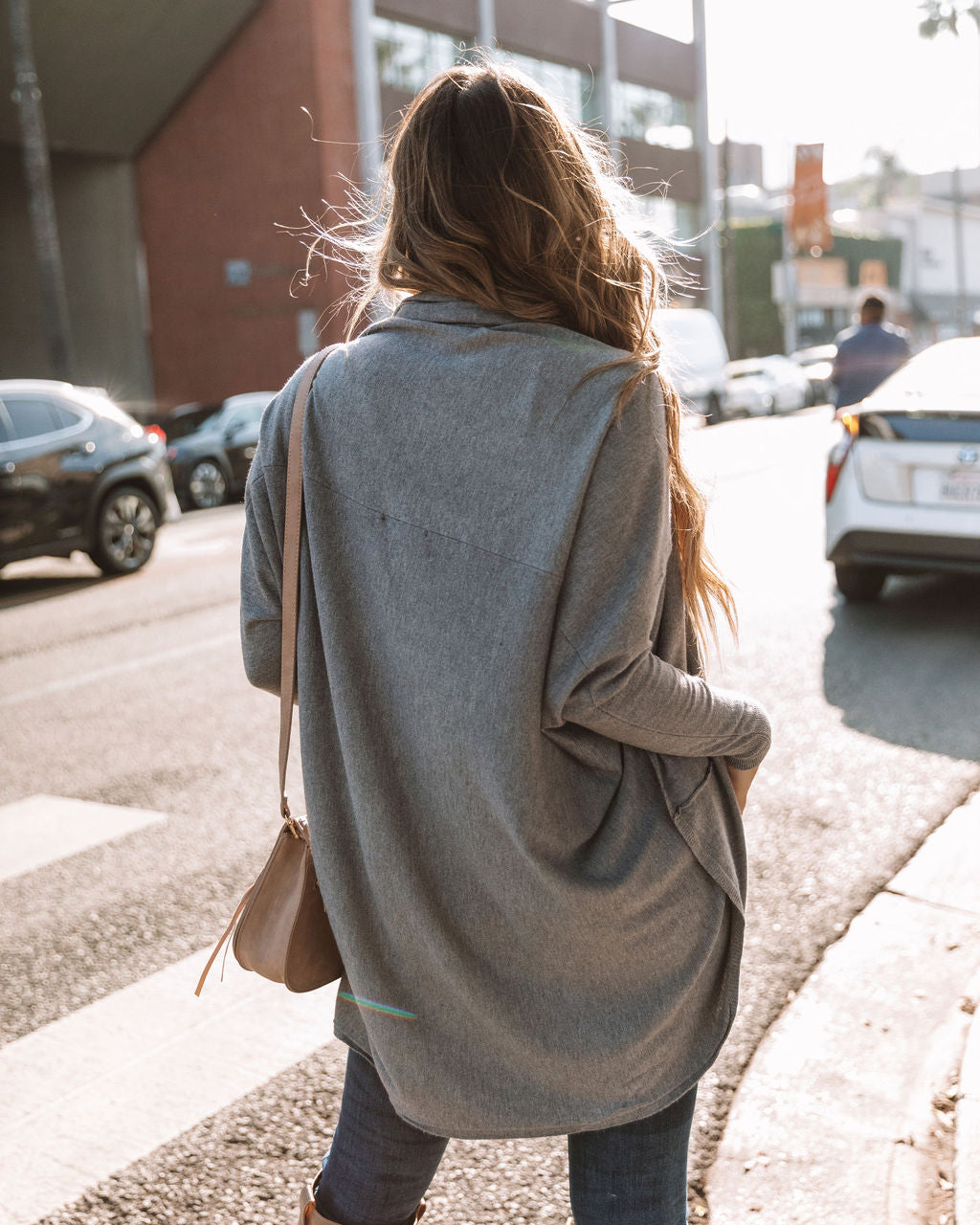 Cardigan Dolman Élégant de Sophie - Gris Charbon pour un Confort Chic