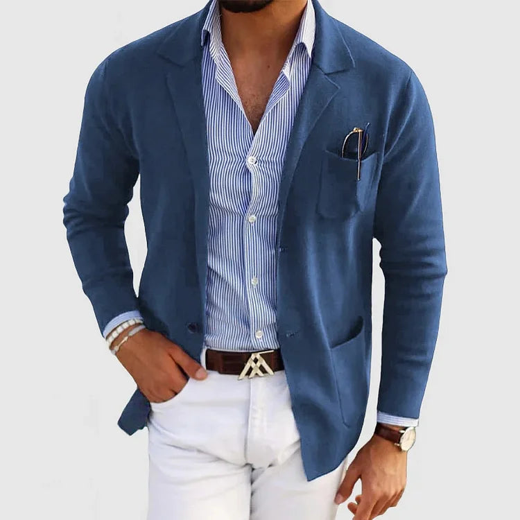 Blazer classique pour homme avec fermeture boutonnée et coupe sophistiquée