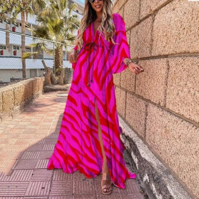 Selena - Robe maxi d'été pour femmes, imprimé floral ample