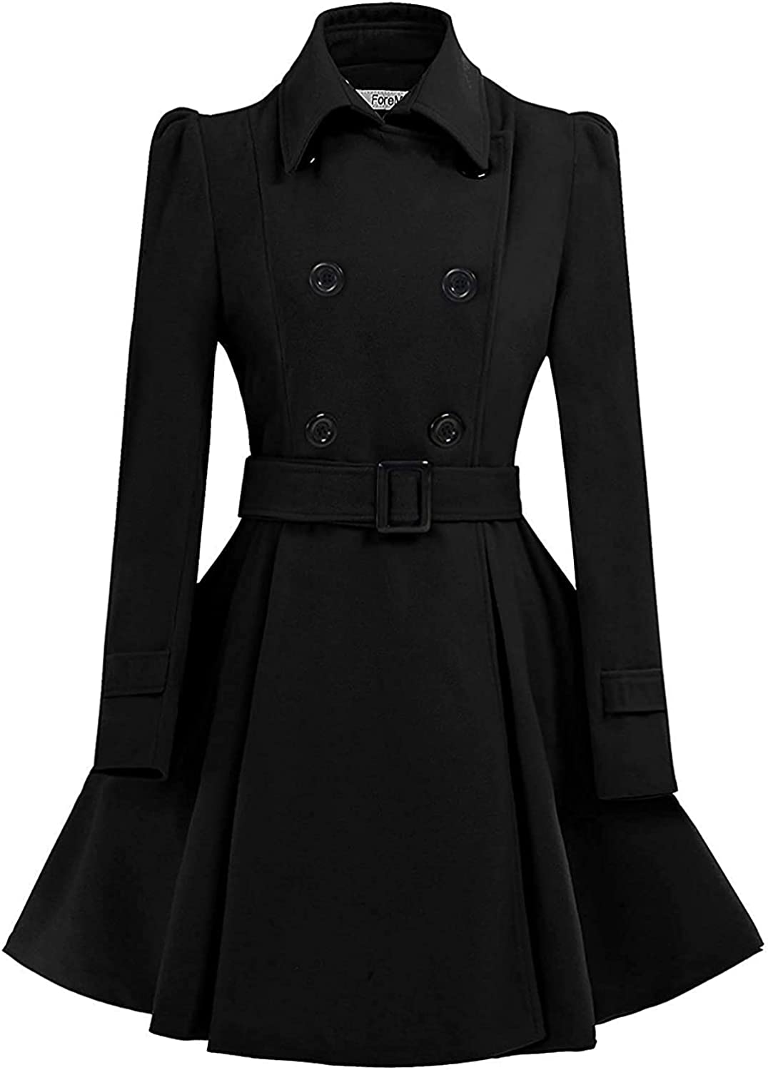 Manteau d'hiver élégant avec ceinture et coupe classique