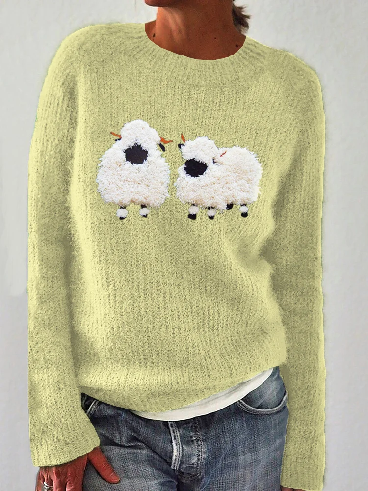 Pull doux avec un motif mouton amusant