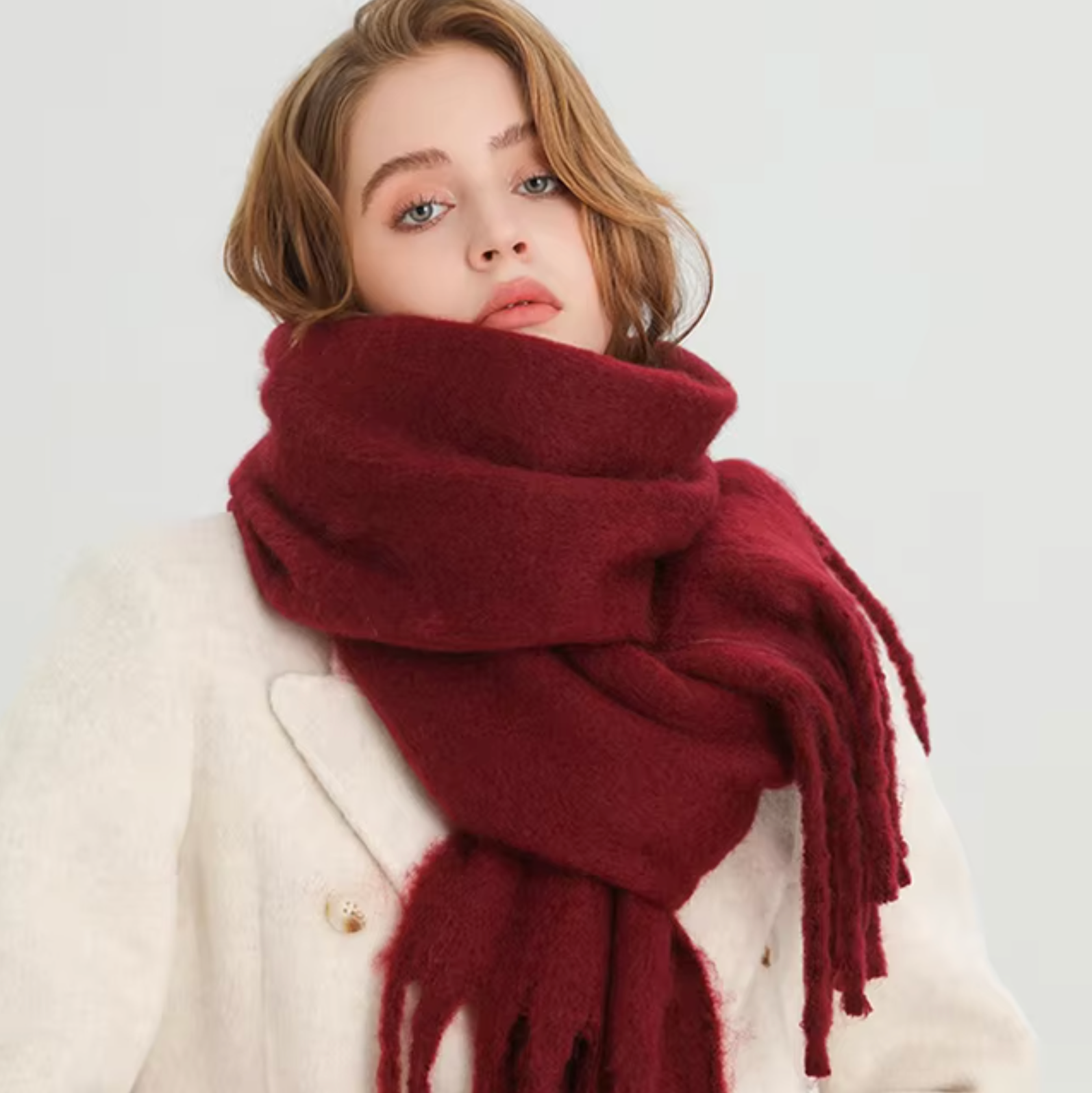 Écharpe longue d'hiver pour femme, élégante et confortable