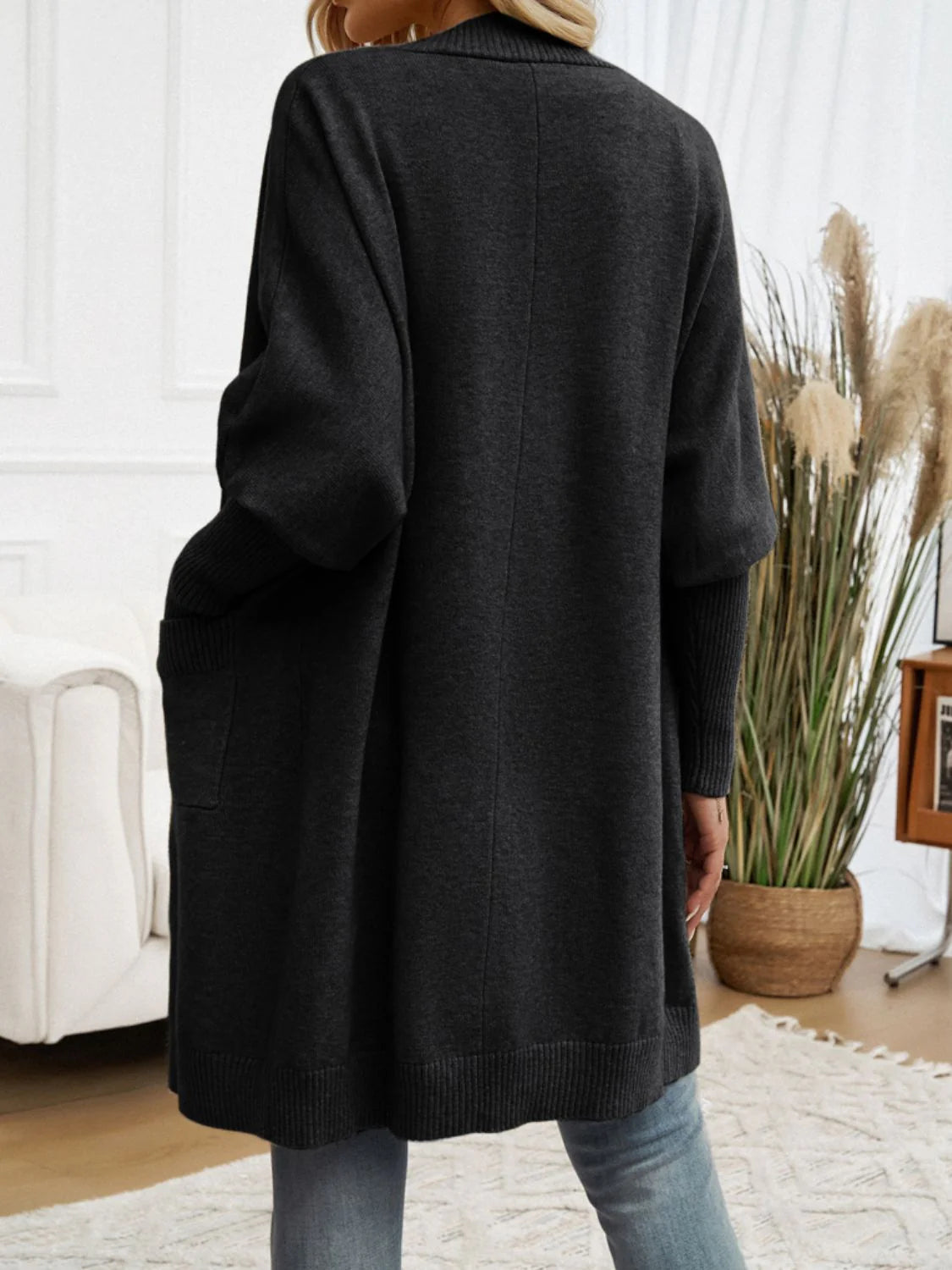 Cardigan Long à Manches Longues Ouvert - Vêtement Chic et Confortable pour Toutes les Occasions