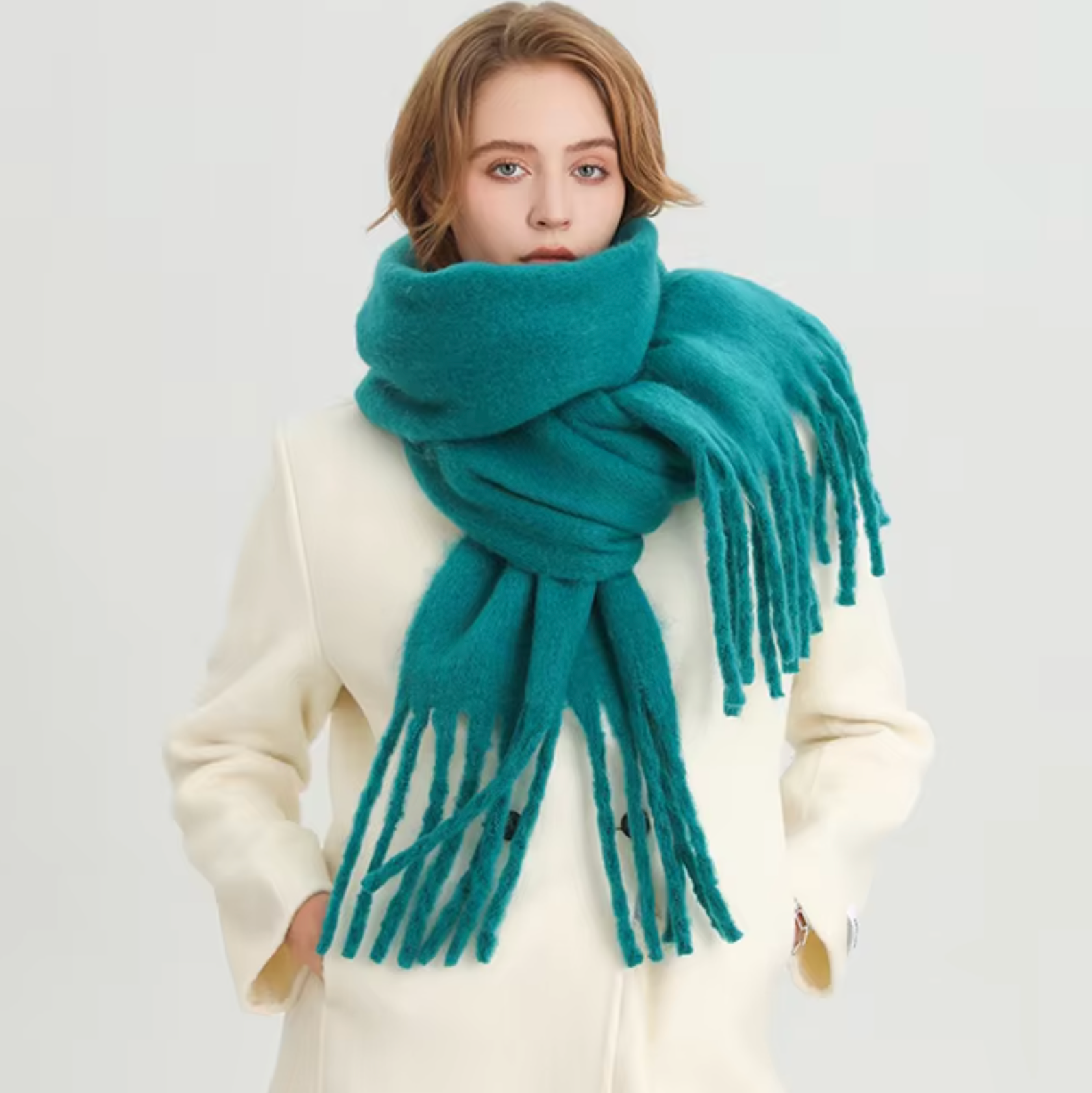 Écharpe longue d'hiver pour femme, élégante et confortable