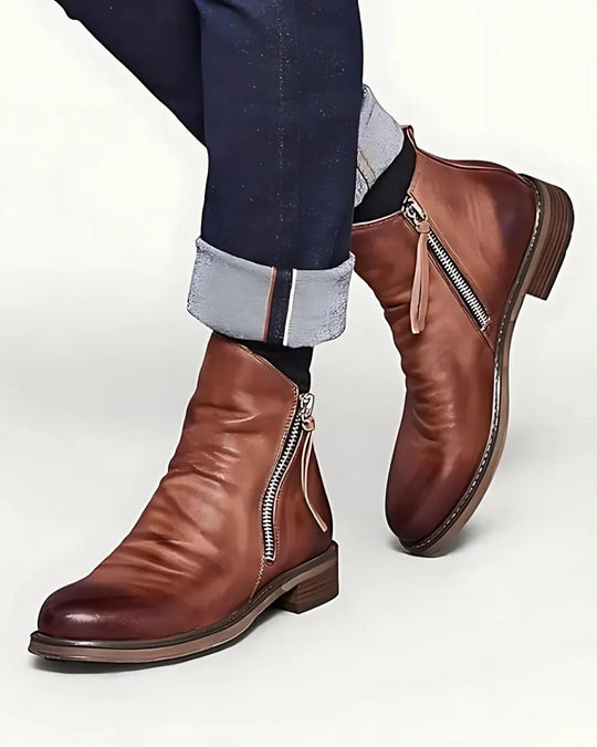 Bottes classiques et élégantes pour homme avec détail de fermeture éclair