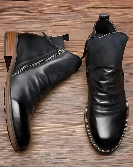 Bottes classiques et élégantes pour homme avec détail de fermeture éclair